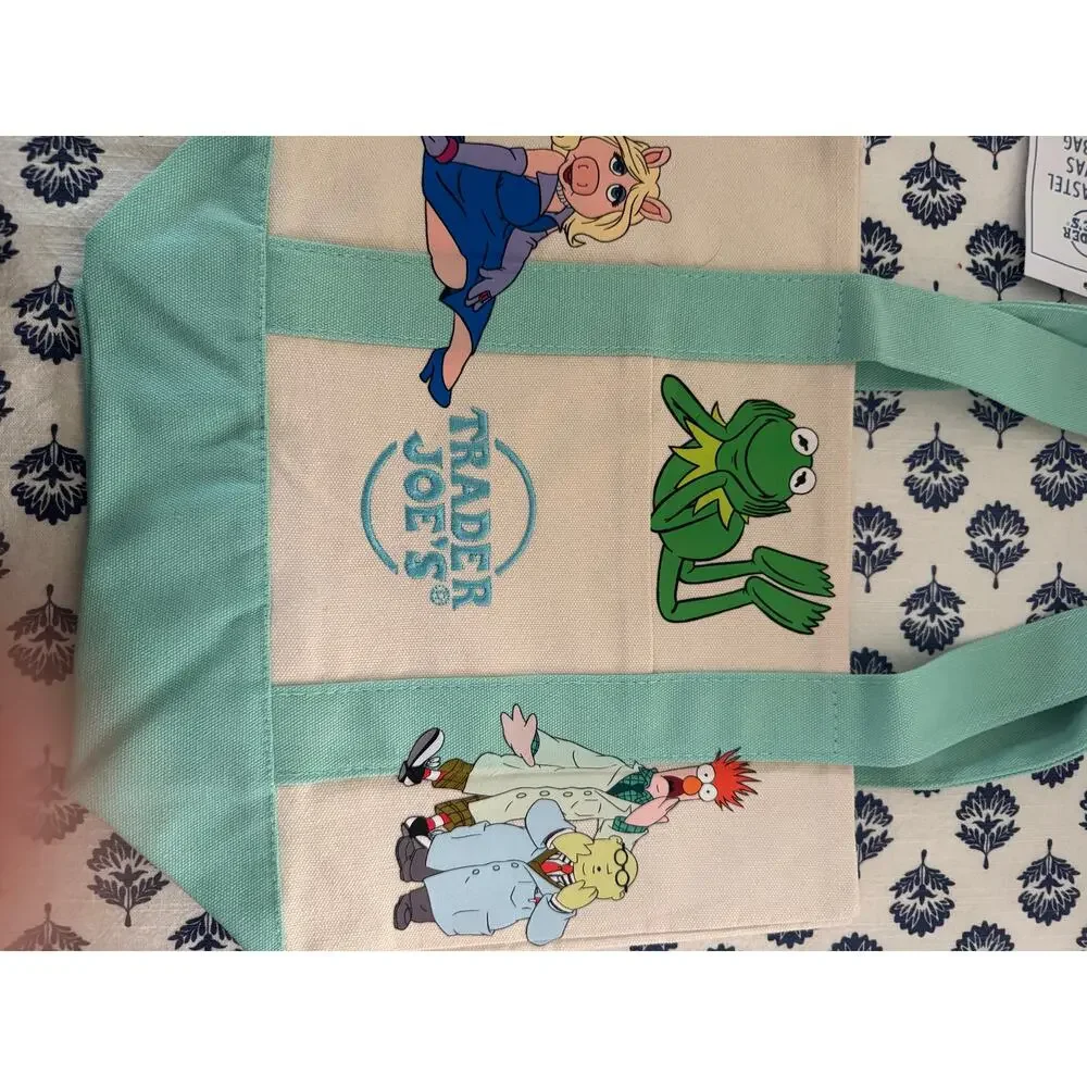 Disney Muppets Piggy Kermit Beeker Custom Made Trader Joes Mini Tote
